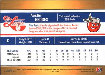 2012 Grandstand Midwest League Top Prospects #NNO Austin Hedges Back