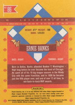 2013 Panini Hometown Heroes #86 Ernie Banks Back