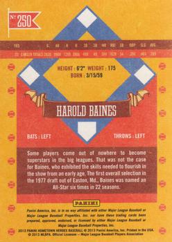 2013 Panini Hometown Heroes #250 Harold Baines Back