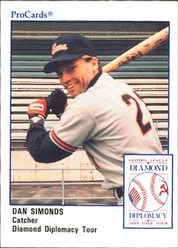1989 ProCards Eastern League Diamond Diplomacy #DD29 Dan Simonds Front