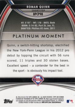 2013 Bowman Platinum - Chrome Prospects X-Fractors #BPCP98 Roman Quinn Back