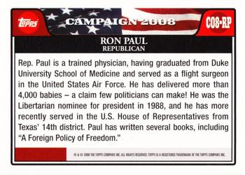 2008 Topps - Campaign 2008 #C08-RP Ron Paul Back
