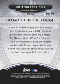 2013 Bowman Platinum - Diamond in the Rough #DIR-WR Wilfredo Rodriguez Back
