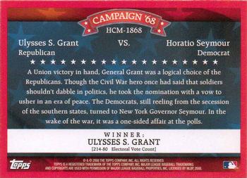2008 Topps - Historical Campaign Match-Ups #HCM-1868 Ulysses S. Grant / Horatio Seymour Back