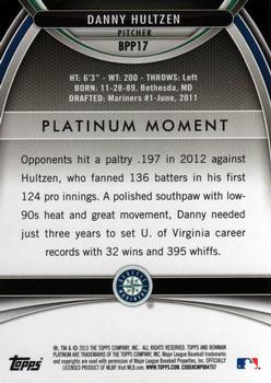 2013 Bowman Platinum - Prospects #BPP17 Danny Hultzen Back