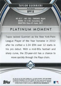 2013 Bowman Platinum - Prospects #BPP18 Taylor Guerrieri Back
