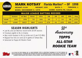 2008 Topps - All-Rookie Team 50th Anniversary #AR66 Mark Kotsay Back