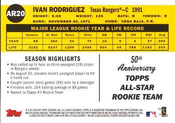 2008 Topps - All-Rookie Team 50th Anniversary #AR20 Ivan Rodriguez Back