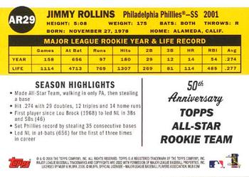 2008 Topps - All-Rookie Team 50th Anniversary #AR29 Jimmy Rollins Back