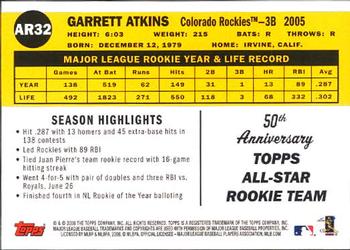 2008 Topps - All-Rookie Team 50th Anniversary #AR32 Garrett Atkins Back