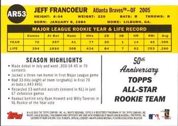 2008 Topps - All-Rookie Team 50th Anniversary #AR53 Jeff Francoeur Back