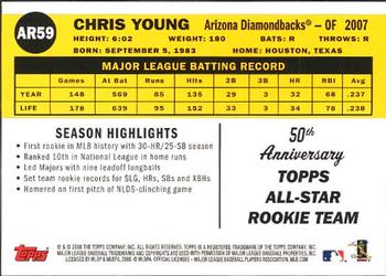 2008 Topps - All-Rookie Team 50th Anniversary #AR59 Chris Young Back