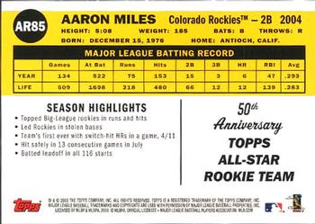 2008 Topps - All-Rookie Team 50th Anniversary #AR85 Aaron Miles Back
