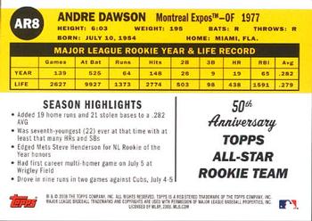 2008 Topps - All-Rookie Team 50th Anniversary #AR8 Andre Dawson Back