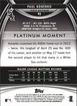 2013 Bowman Platinum - Ruby #92 Paul Konerko Back