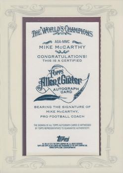 2013 Topps Allen & Ginter - Autographs #AGA-MMC Mike McCarthy Back