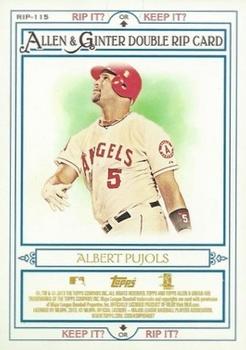 2013 Topps Allen & Ginter - Double Rip Cards #RIP-115 Albert Pujols / Mike Trout Back
