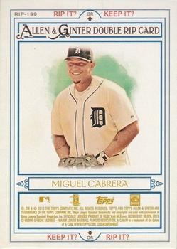 2013 Topps Allen & Ginter - Double Rip Cards #RIP-199 Miguel Cabrera / Ty Cobb Back