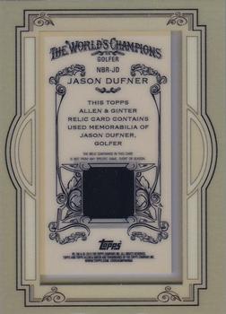 2013 Topps Allen & Ginter - Framed Mini Relics #NBR-JD Jason Dufner Back