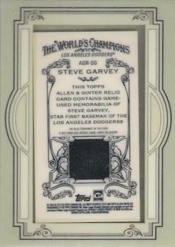2013 Topps Allen & Ginter - Framed Mini Relics #AGR-SG Steve Garvey Back