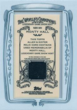 2013 Topps Allen & Ginter - Framed Mini Relics #NBR-MHA Monty Hall Back