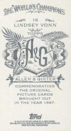 2013 Topps Allen & Ginter - Mini A & G Back #116 Lindsey Vonn Back