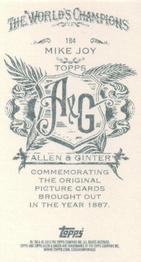 2013 Topps Allen & Ginter - Mini A & G Back #184 Mike Joy Back