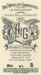 2013 Topps Allen & Ginter - Mini No Card Number #NNO Chad Billingsley Back