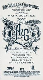 2013 Topps Allen & Ginter - Mini No Card Number #NNO Mark Buehrle Back