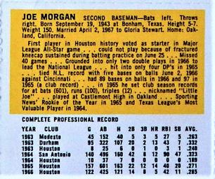 1967 Houston Astros #NNO Joe Morgan Back