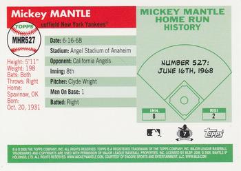 2008 Topps - Mickey Mantle Home Run History #MHR527 Mickey Mantle Back