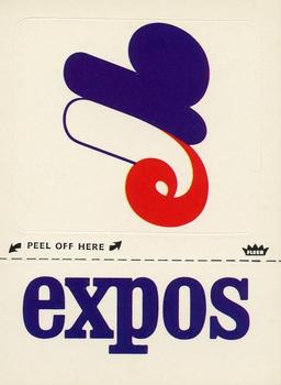 1977 Fleer Grand Slam Hi-Gloss Stickers #NNO Montreal Expos Monogram Front