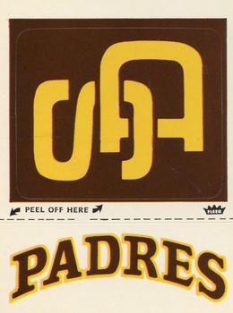 1977 Fleer Grand Slam Hi-Gloss Stickers #NNO San Diego Padres Monogram Front