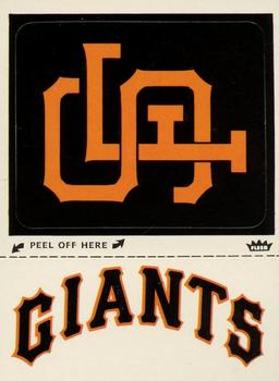 1977 Fleer Grand Slam Hi-Gloss Stickers #NNO San Francisco Giants Monogram Front