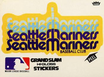 1977 Fleer Grand Slam Hi-Gloss Stickers #NNO Seattle Mariners Team (White) Front