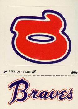 1978 Fleer Grand Slam Hi-Gloss Stickers #NNO Atlanta Braves Monogram Front