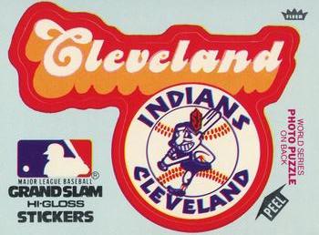1978 Fleer Grand Slam Hi-Gloss Stickers #NNO Cleveland Indians Team (Blue) Front