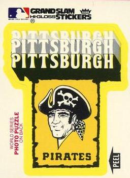 1978 Fleer Grand Slam Hi-Gloss Stickers #NNO Pittsburgh Pirates Team (White) Front