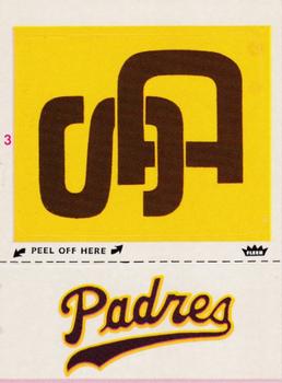 1979 Fleer Grand Slam Hi-Gloss Stickers #NNO San Diego Padres Monogram Front
