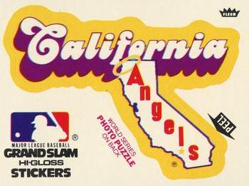 1979 Fleer Grand Slam Hi-Gloss Stickers #NNO California Angels Team (White) Front