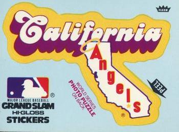 1979 Fleer Grand Slam Hi-Gloss Stickers #NNO California Angels Team (Blue) Front
