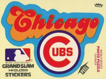 1979 Fleer Grand Slam Hi-Gloss Stickers #NNO Chicago Cubs Team (Yellow) Front