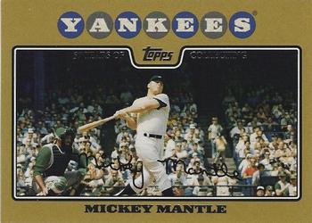 2008 Topps - Gold #7 Mickey Mantle Front