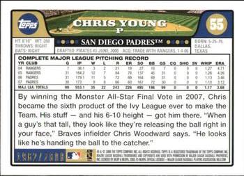 2008 Topps - Gold #55 Chris Young Back