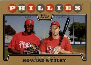 2008 Topps - Gold #98 Ryan Howard / Chase Utley Front