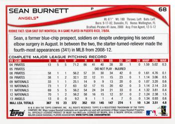 2014 Topps #68 Sean Burnett Back