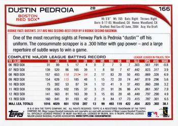 2014 Topps #166 Dustin Pedroia Back