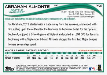 2014 Topps #256 Abraham Almonte Back