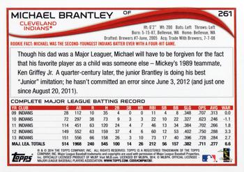 2014 Topps #261 Michael Brantley Back