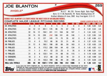 2014 Topps #269 Joe Blanton Back